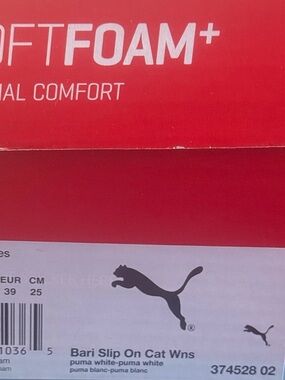 Puma White Slip-On Women's Shoe with Black Puma Logo